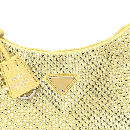 Prada Satin Crystal Mini Re-Edition 2000 Bag Ananas 7 of 7