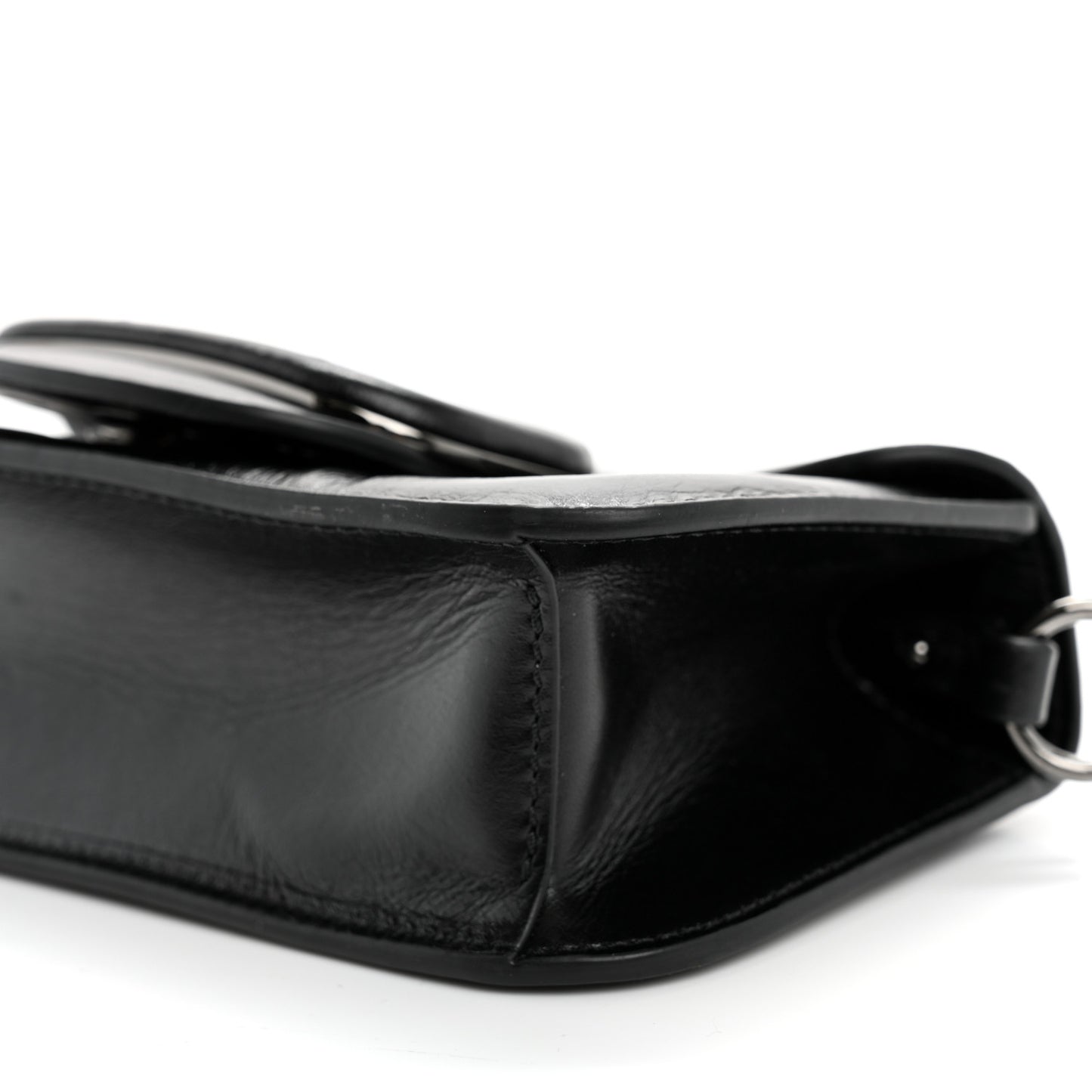 Calfskin Monochrome Vlogo Small Loco Shoulder Bag Black