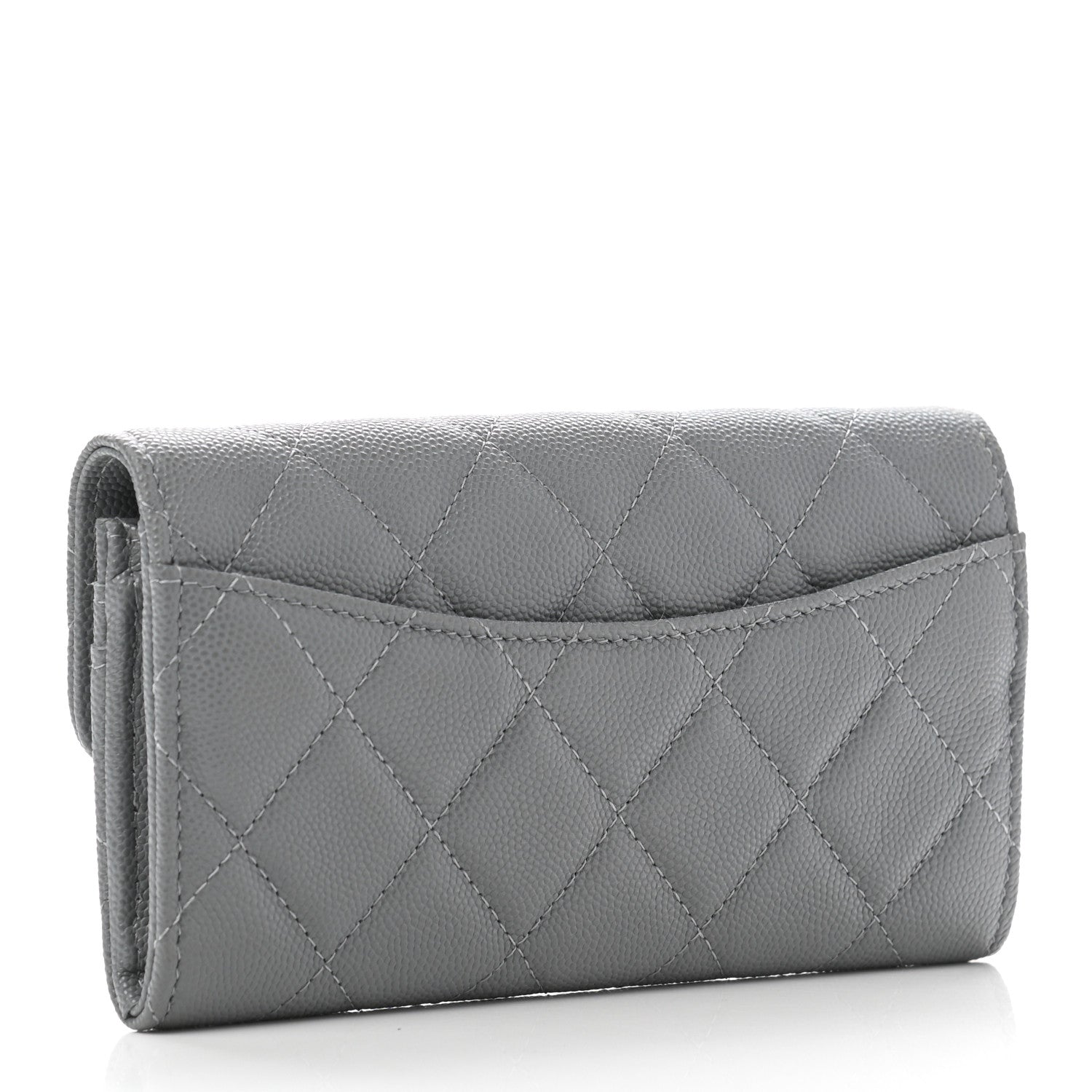 Chanel Caviar Quilted Medium Flap Wallet Grey 3 of 8
