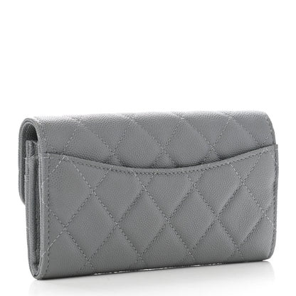 Chanel Caviar Quilted Medium Flap Wallet Grey 3 of 8