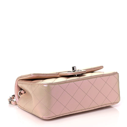 Chanel Iridescent Calfskin Quilted Mini Rectangular Flap Pink 4 of 10