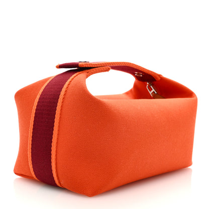 Hermes Canvas Small Bride-A-Brac Pouch Orange Burgundy 3 of 9