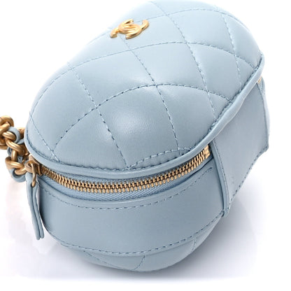 Chanel Lambskin Quilted CC Bubble Vanity Case With Chain Light Blue 8 of 8