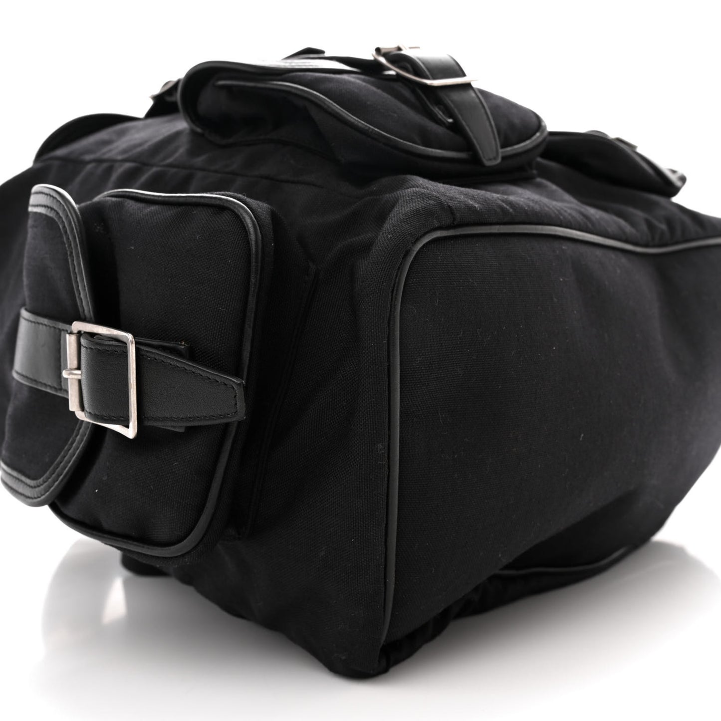 Canvas Shearling Tiger Print Backpack Black