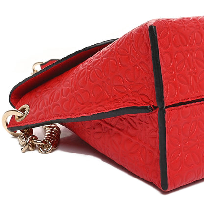 Loewe Goatskin Embossed Avenue Shoulder Bag Red 8 of 9