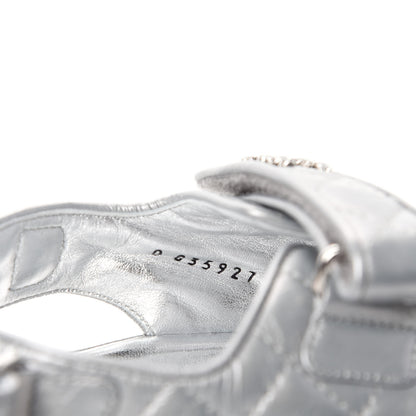 Chanel Iridescent Lambskin Velcro Dad Sandals 38.5 Silver 8 of 9