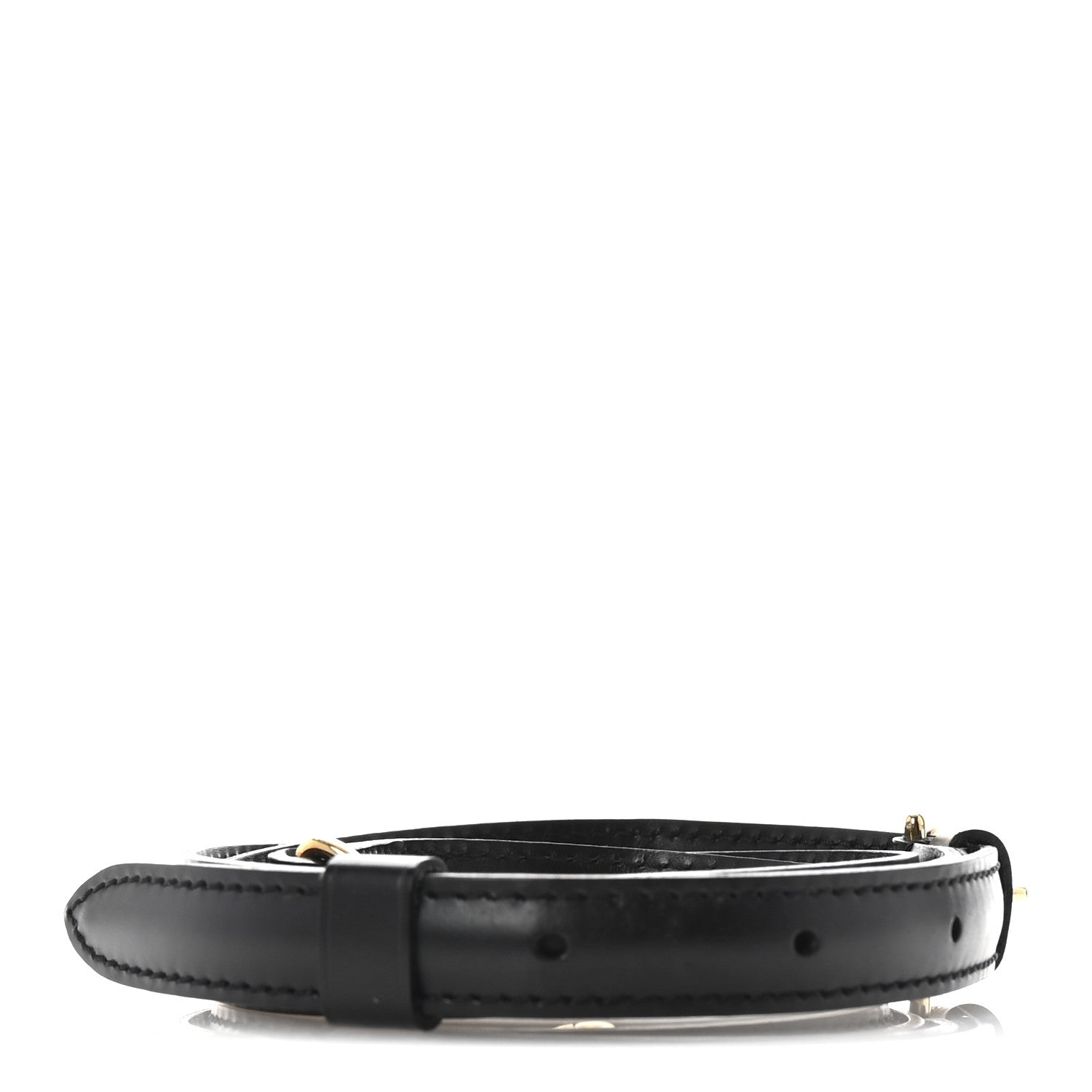 Louis Vuitton Calfskin 16mm Adjustable Shoulder Strap Black 2 of 3