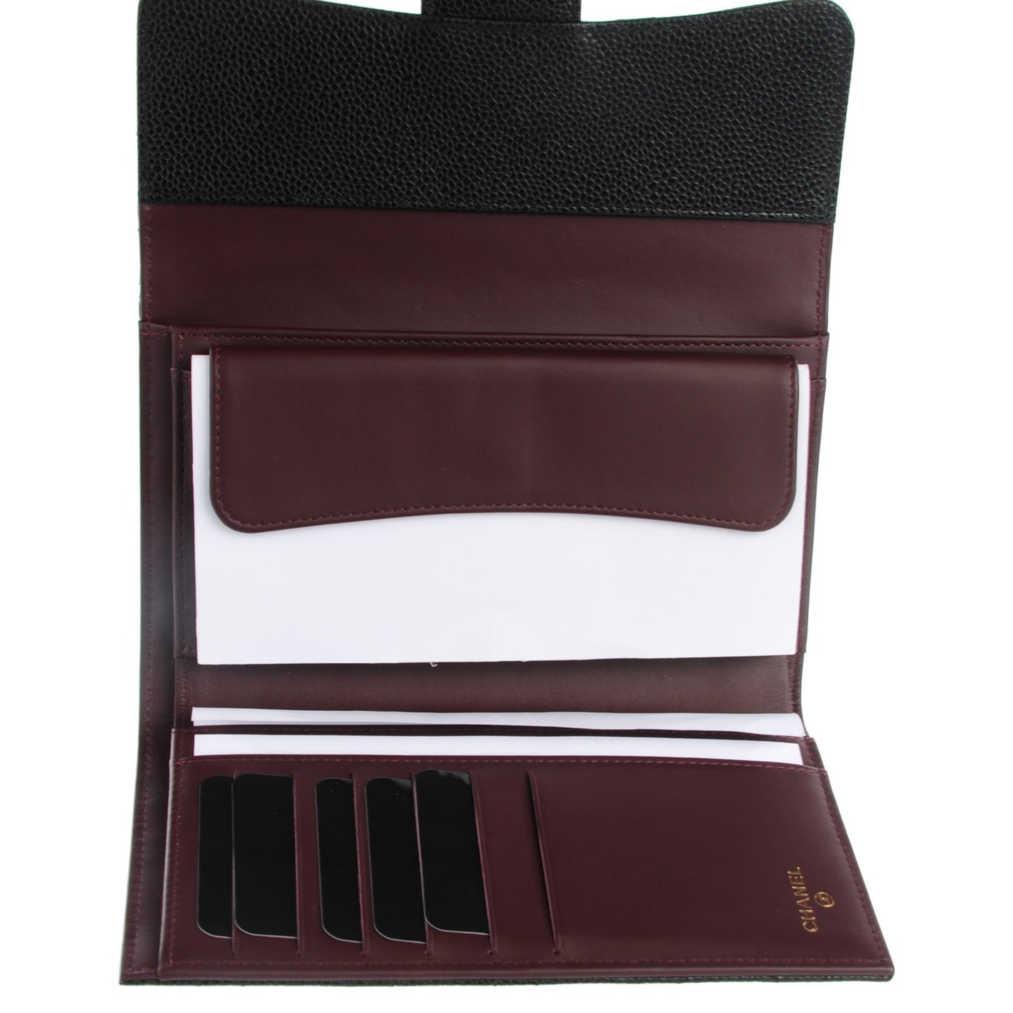 Caviar Quilted Large Flap Wallet Black