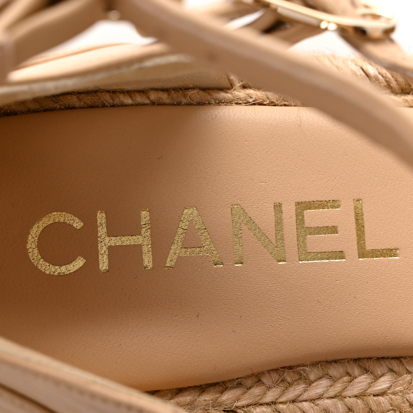 Lambskin Espadrille Sandals 39 Beige
