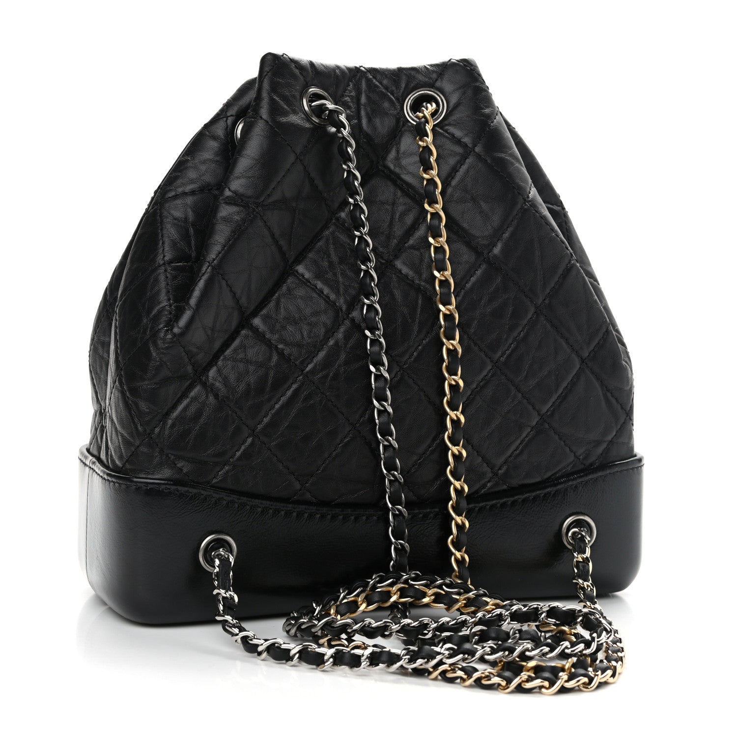 Chanel Aged Calfskin Quilted Small Gabrielle Backpack Black 3 of 10