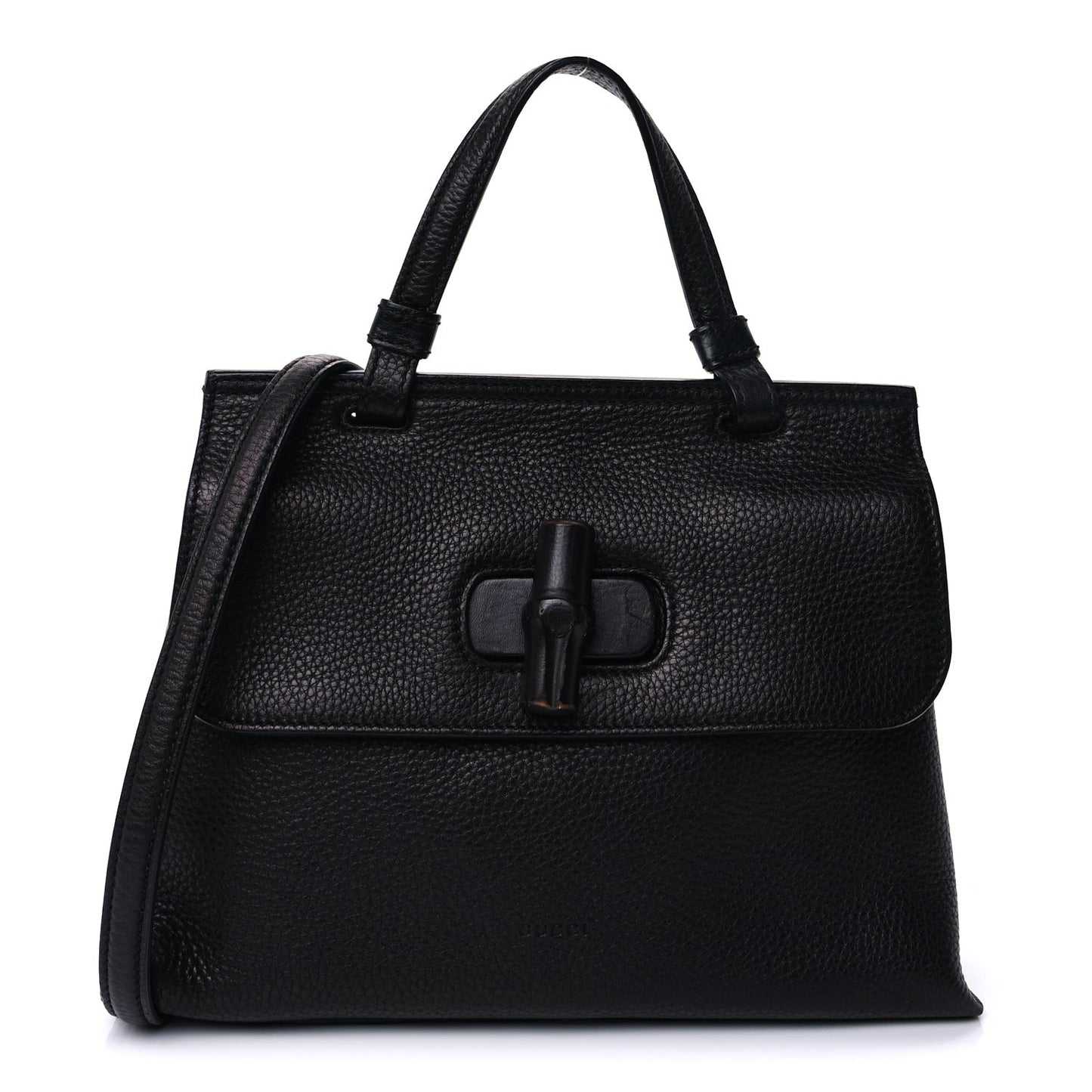 Cellarius Calfskin Small Bamboo Daily Top Handle Bag  Black