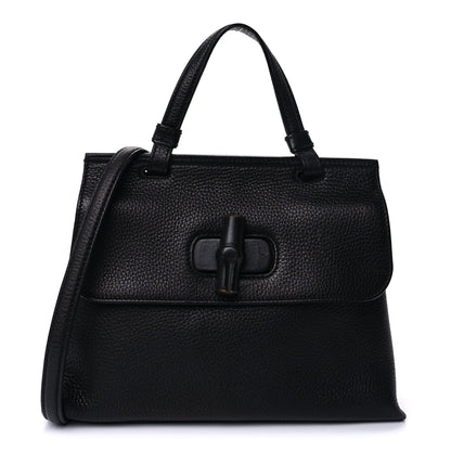 Gucci Cellarius Calfskin Small Bamboo Daily Top Handle Bag  Black 1 of 8