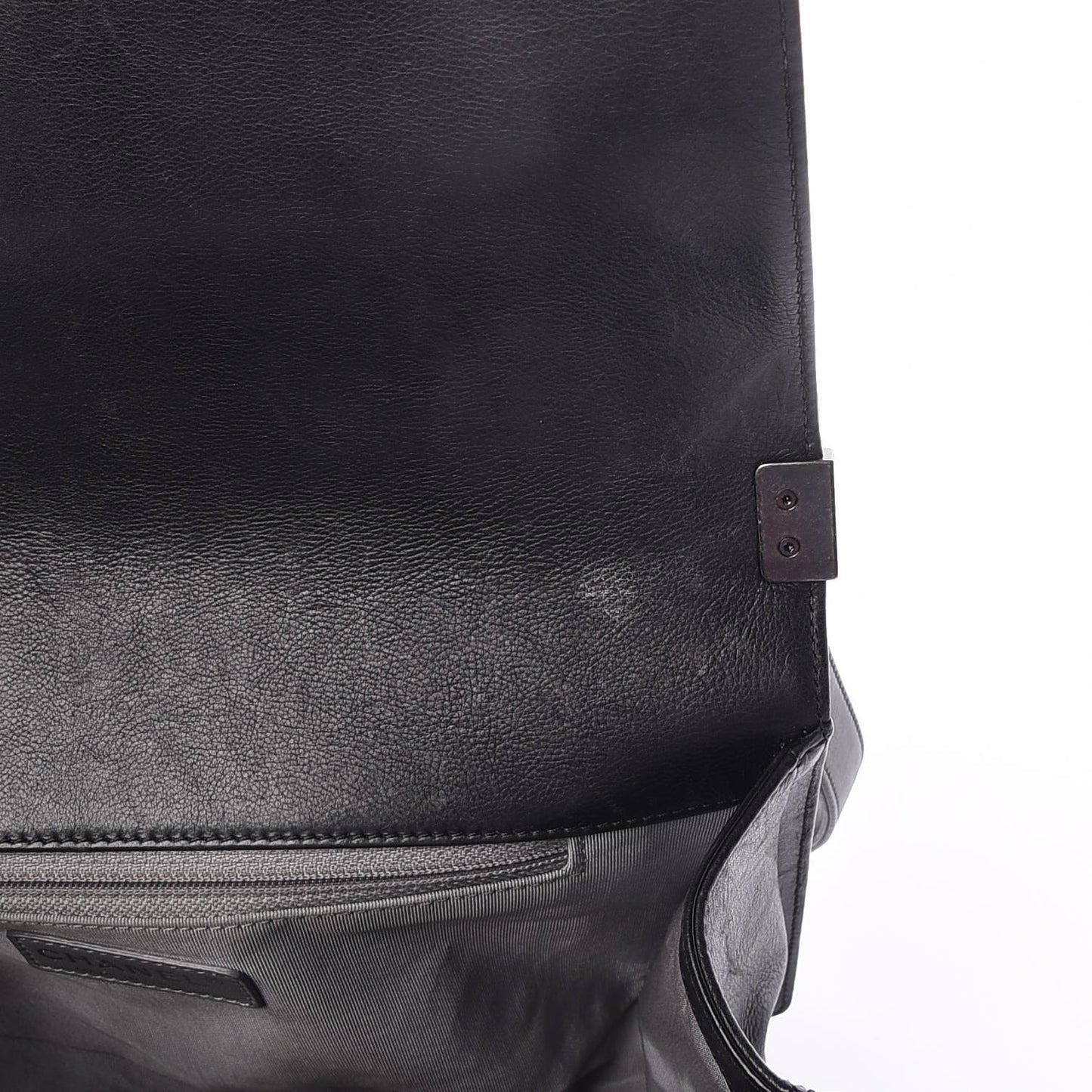 Calfskin Quilted Double Stitch New Medium Boy Flap Black