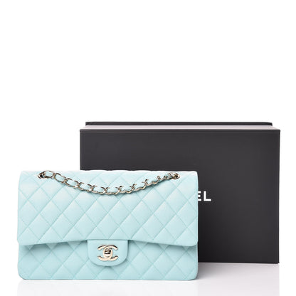 Chanel Caviar Quilted Medium Double Flap Light Blue 10 of 10