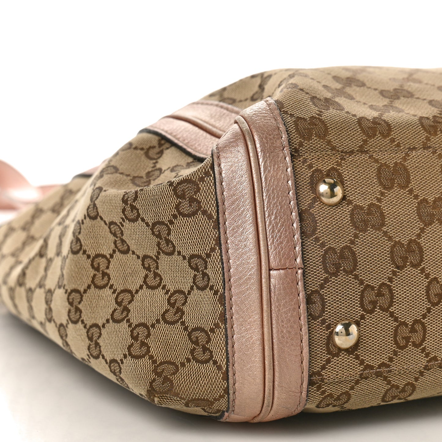 Monogram Cellarius Calfskin Large Bella Top Handle Bag Beige Rose Gold