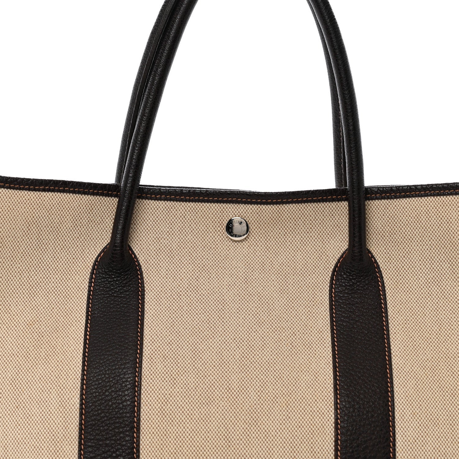 Hermes Buffle Skipper Toile Garden Party 36 MM Tote Marron Fonce 7 of 7