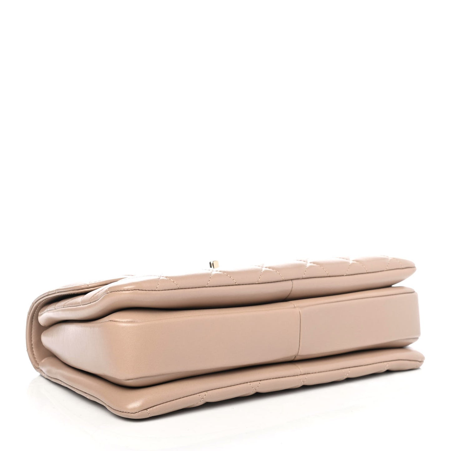 Lambskin Quilted Medium Trendy CC Flap Dual Handle Bag Beige