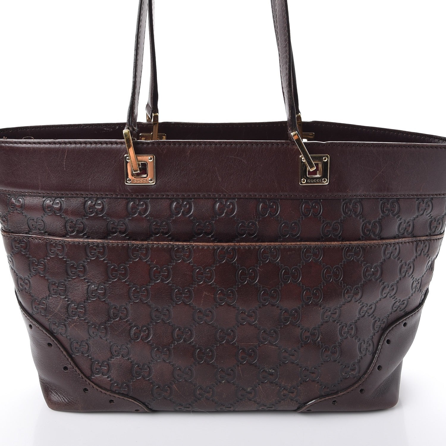 Gucci Guccissima Large Punch Tote Chocolate Brown 16 of 27