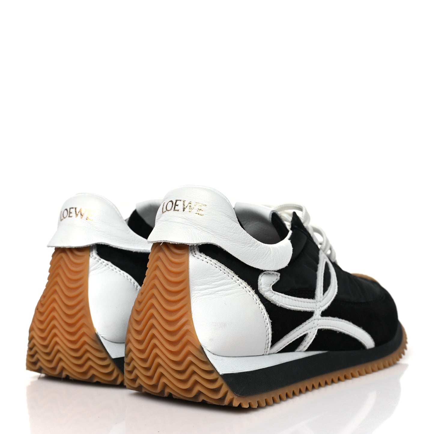 Nylon Suede Flow Runners Sneakers 38 Black