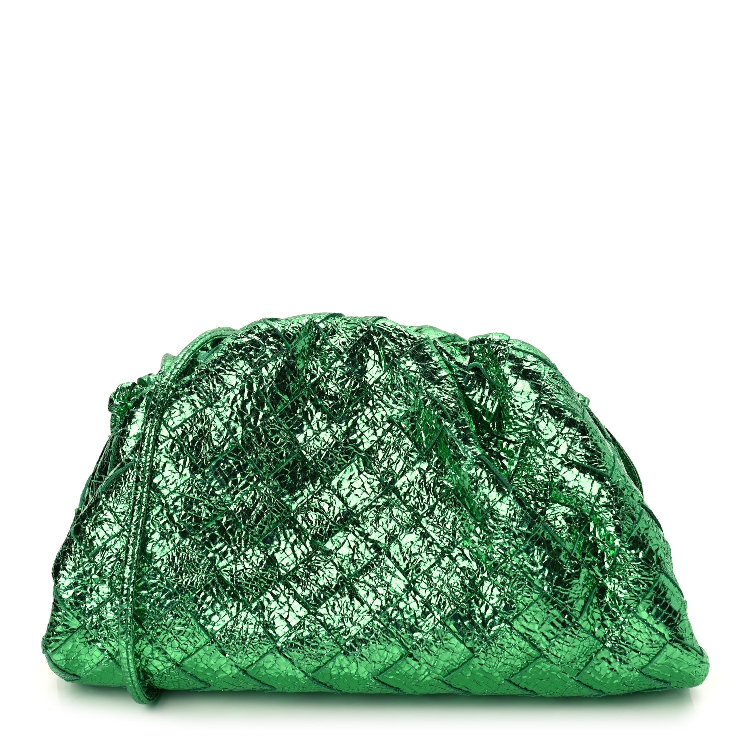 Bottega Veneta Metallic Nappa Intrecciato The Mini Pouch Parakeet 1 of 8