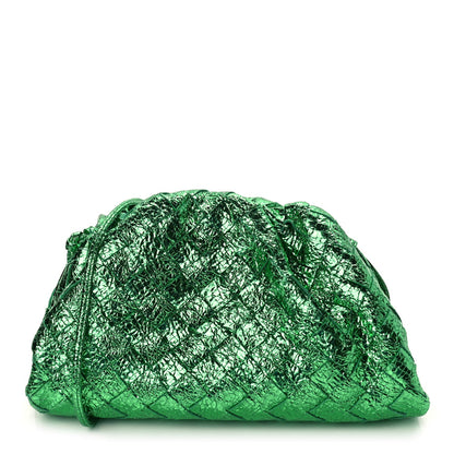 Bottega Veneta Metallic Nappa Intrecciato The Mini Pouch Parakeet 1 of 8