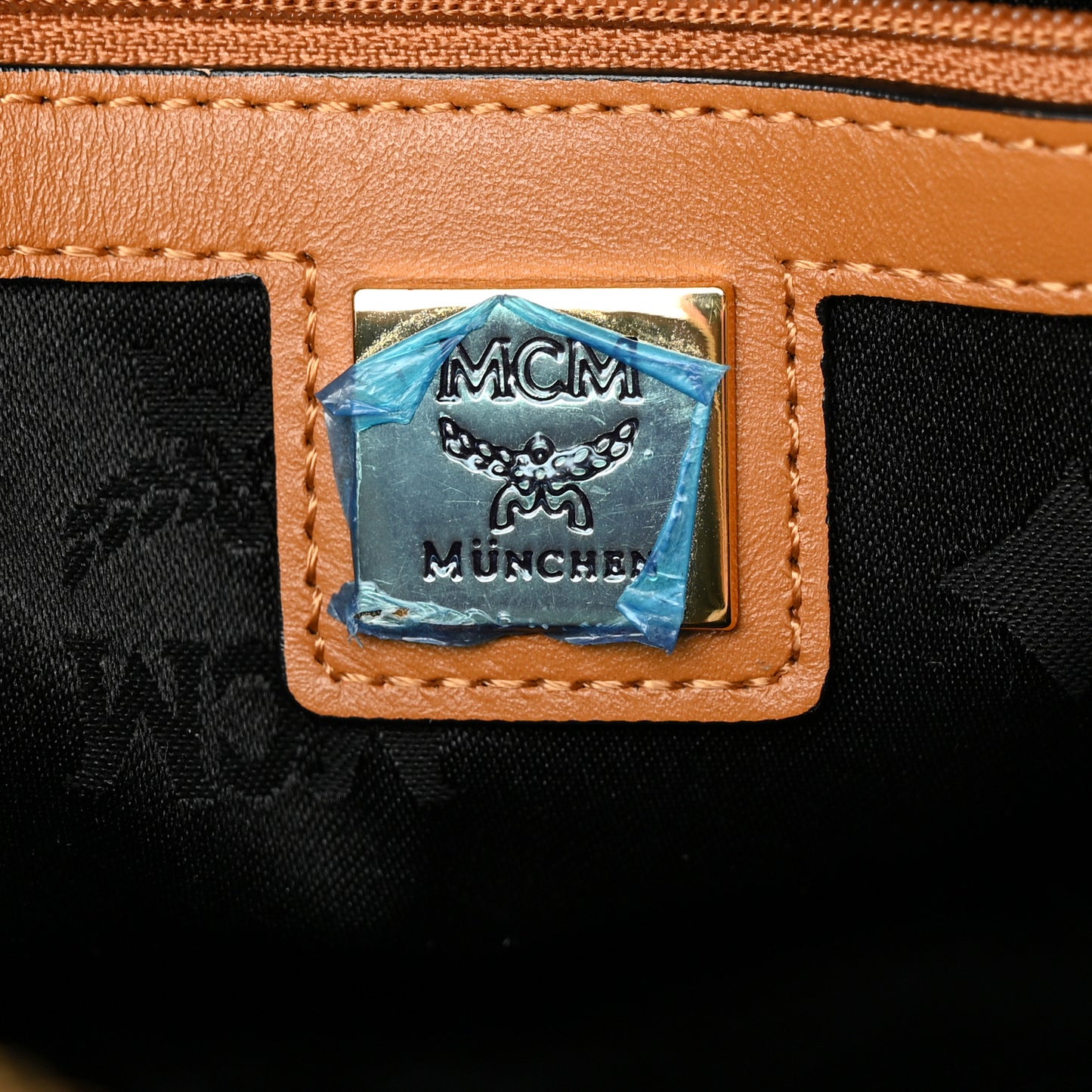 Visetos Studded Small Stark M Logo Collection Backpack Cognac