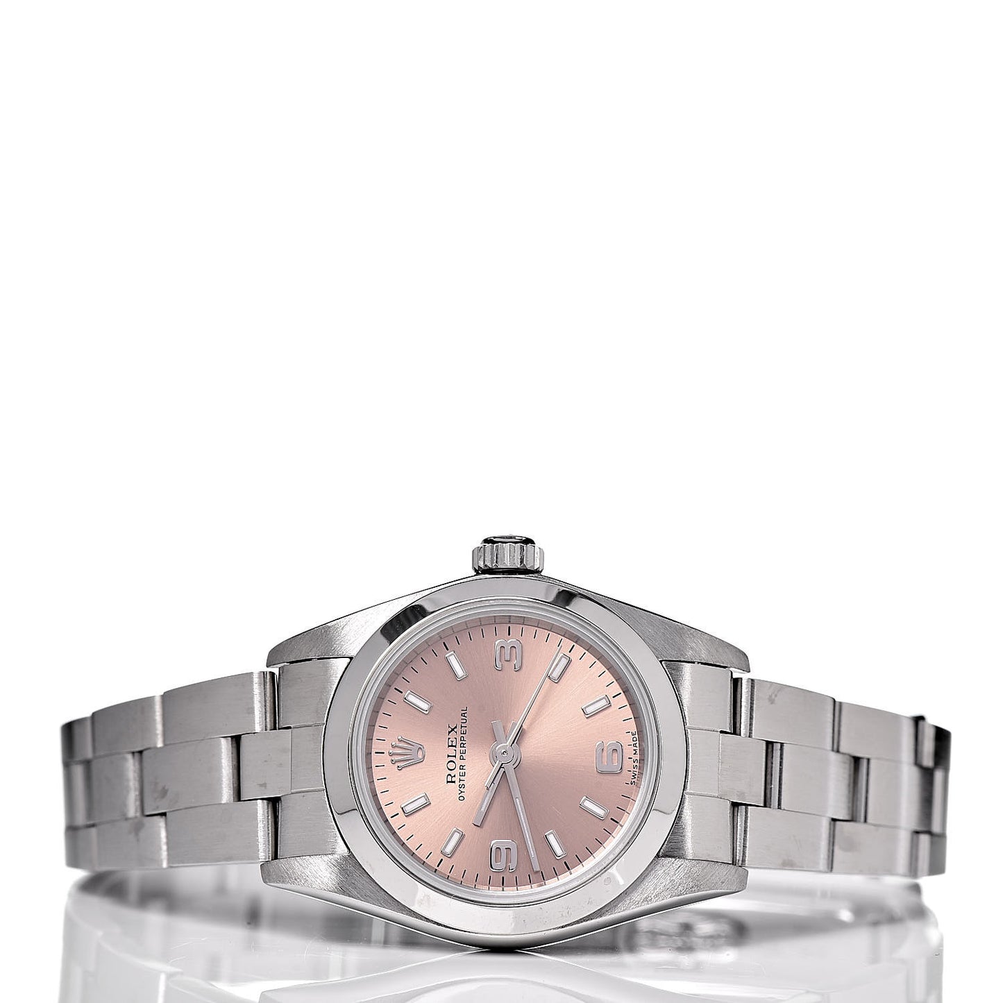 Stainless Steel 24mm Oyster Perpetual Watch Pink 76080
