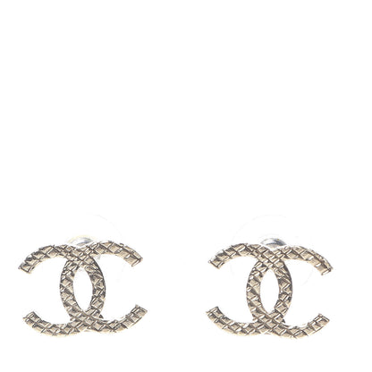 Chanel Quilted CC Earrings Gold 1 of 6