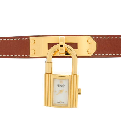 Hermes Stainless Steel Barenia 20mm Kelly Cadena Quartz Watch Fauve 1 of 10