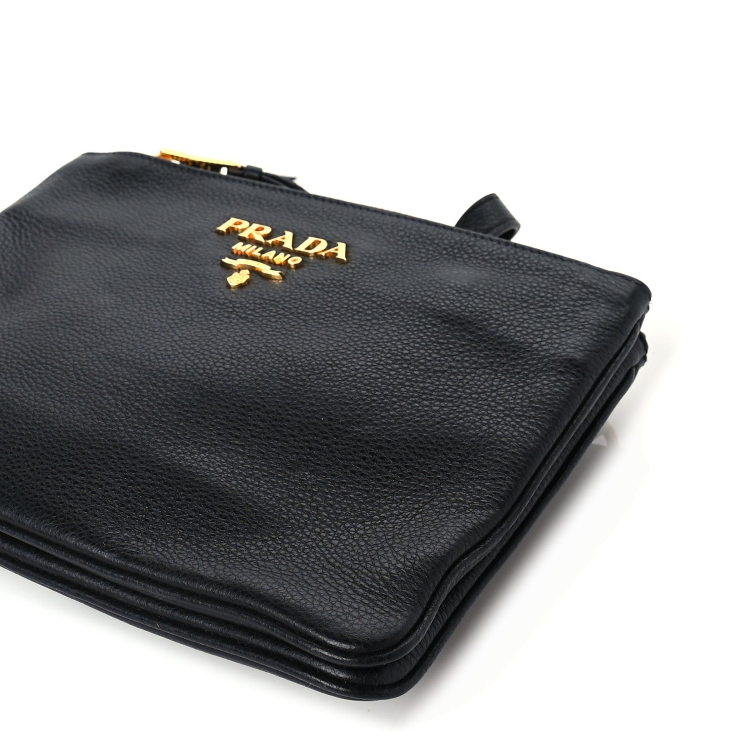 Prada Vitello Phenix Double Zip Crossbody Bag  Black 8 of 8