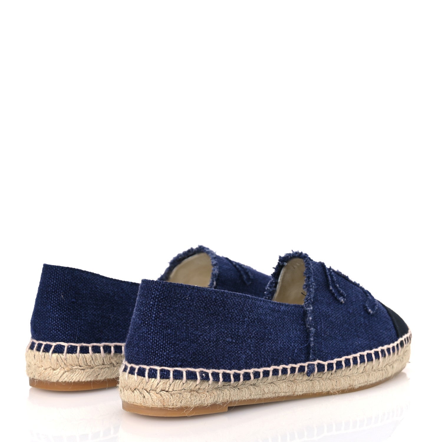 Chanel Denim Toile CC Espadrilles 40 Navy Black 5 of 7
