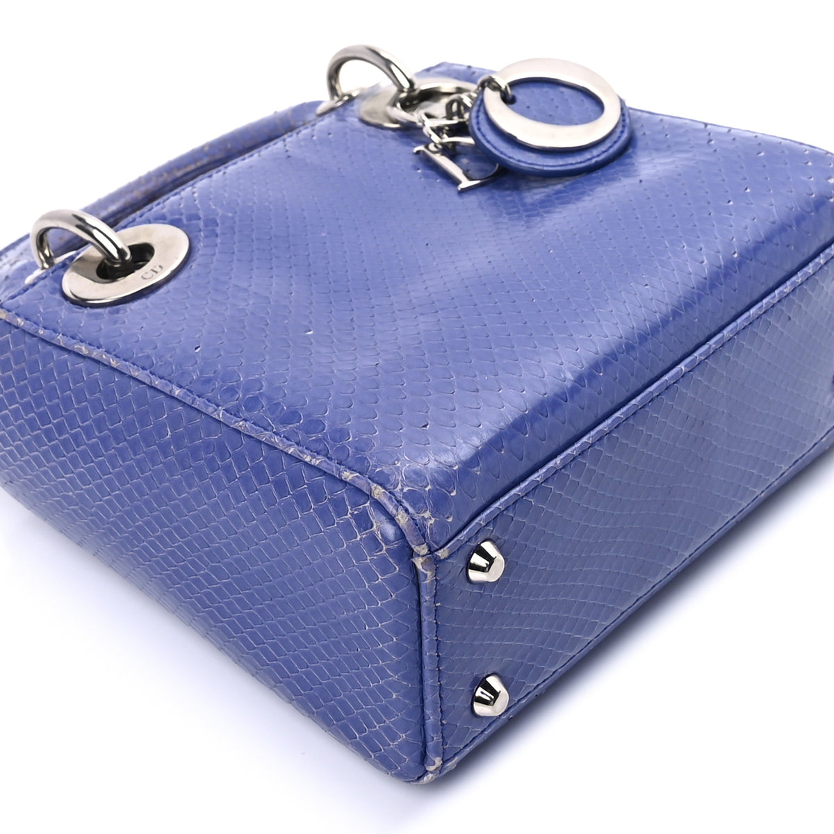 Python Mini Lady Dior Blue