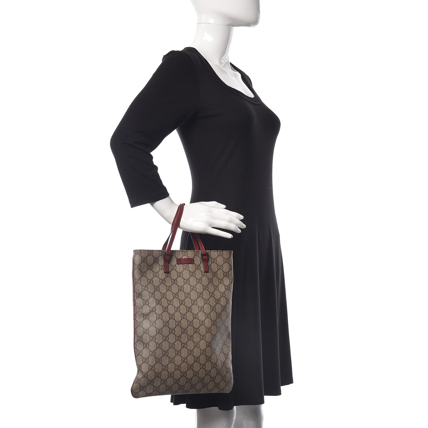 GG Plus Monogram Vertical Tote Red