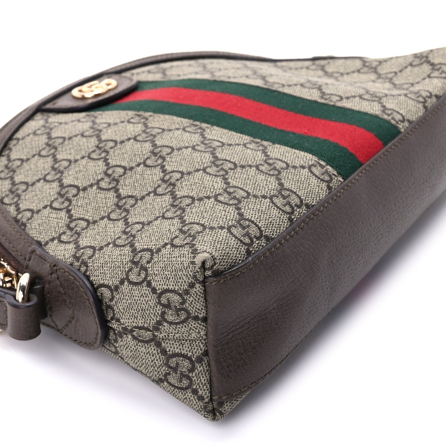 Gucci GG Supreme Monogram Textured Dollar Calfskin Web Small