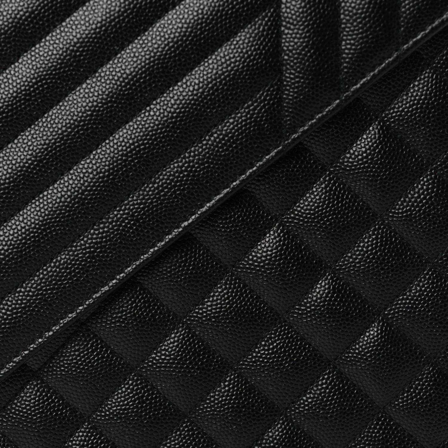 Saint Laurent Grain De Poudre Textured Mixed Matelasse Large Triquilt Monogram Monochrome Satchel Black 6 of 8