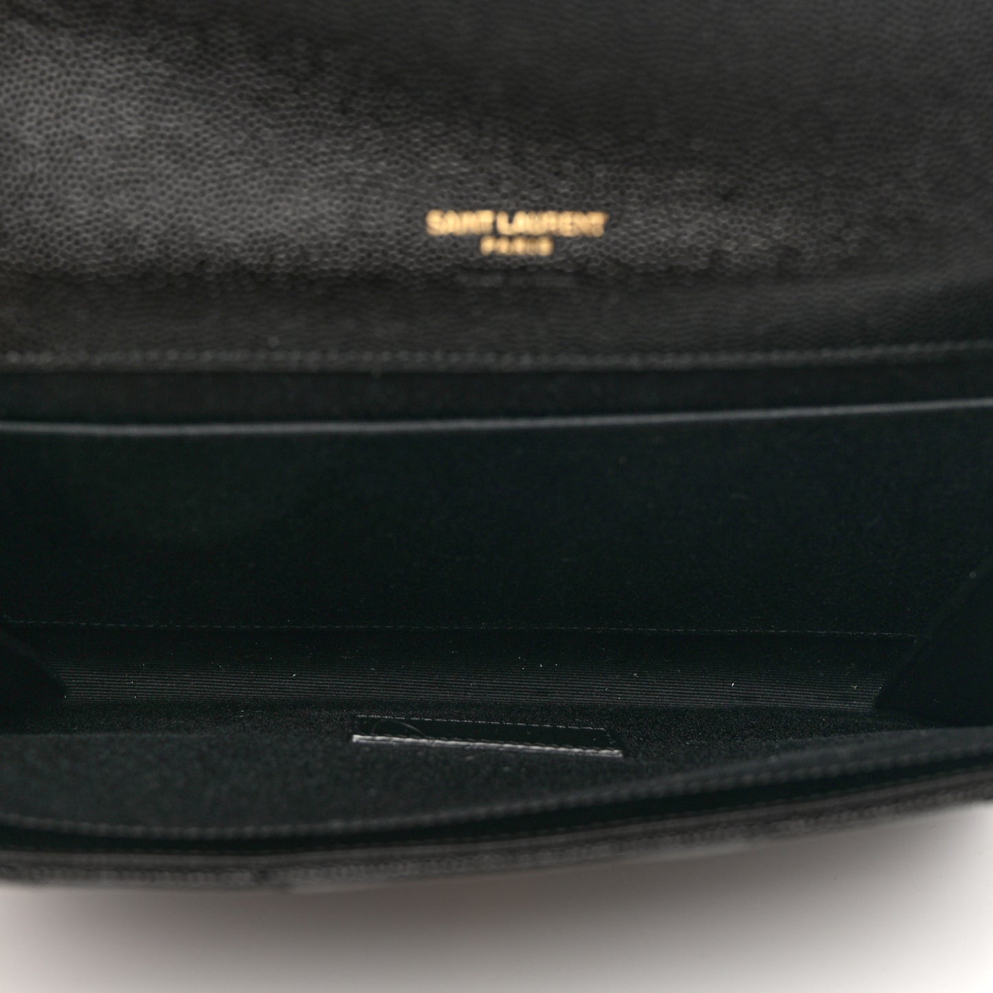 Grain De Poudre Matelasse Chevron Monogram Envelope Clutch Black