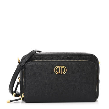 Christian Dior Grained Calfskin Caro Double Pouch Black 1 of 7