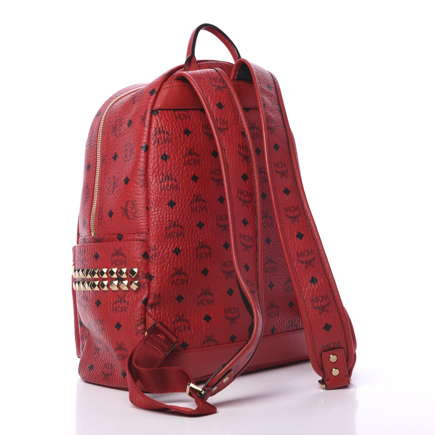 Visetos Medium Side Studs Stark Backpack Ruby Red