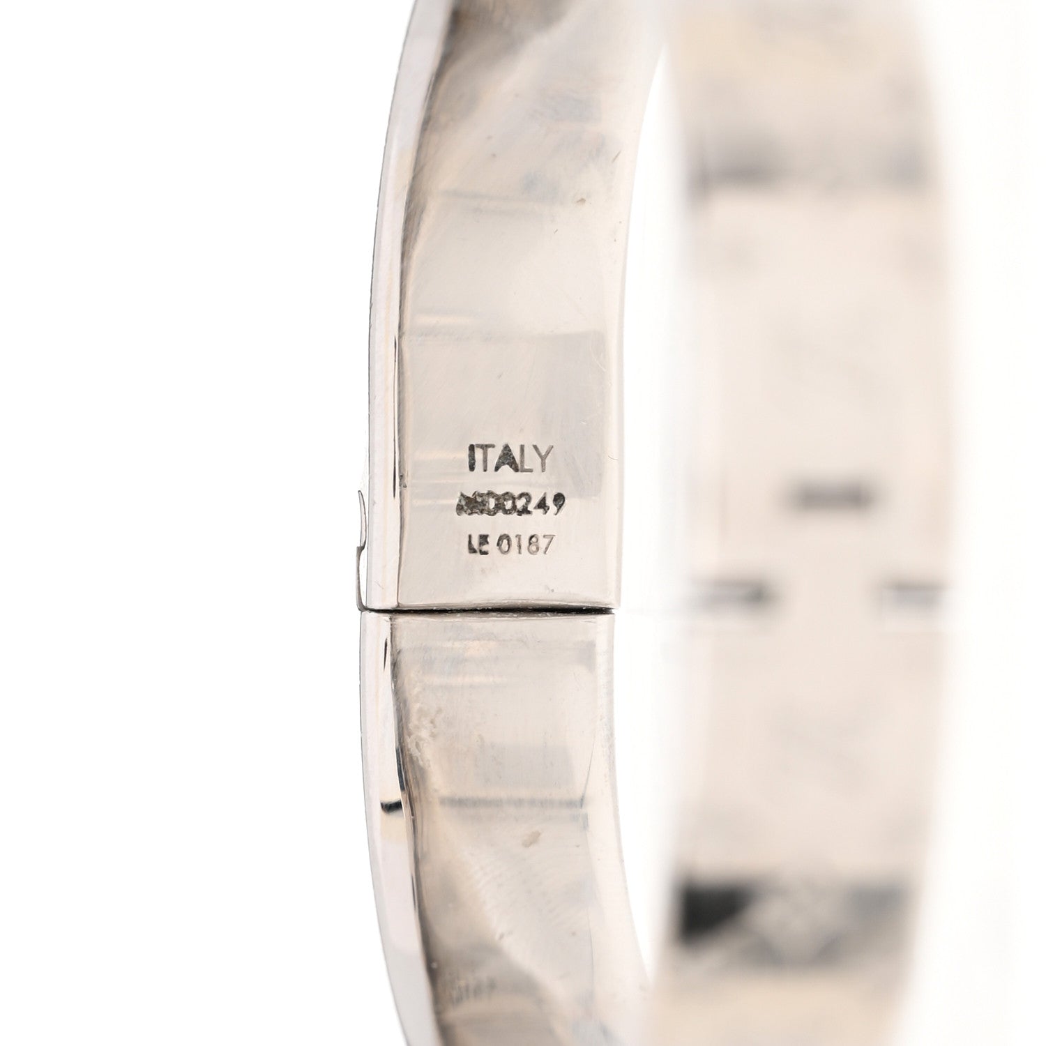 Louis Vuitton Palladium Monogram Nanogram Cuff S Silver 4 of 7