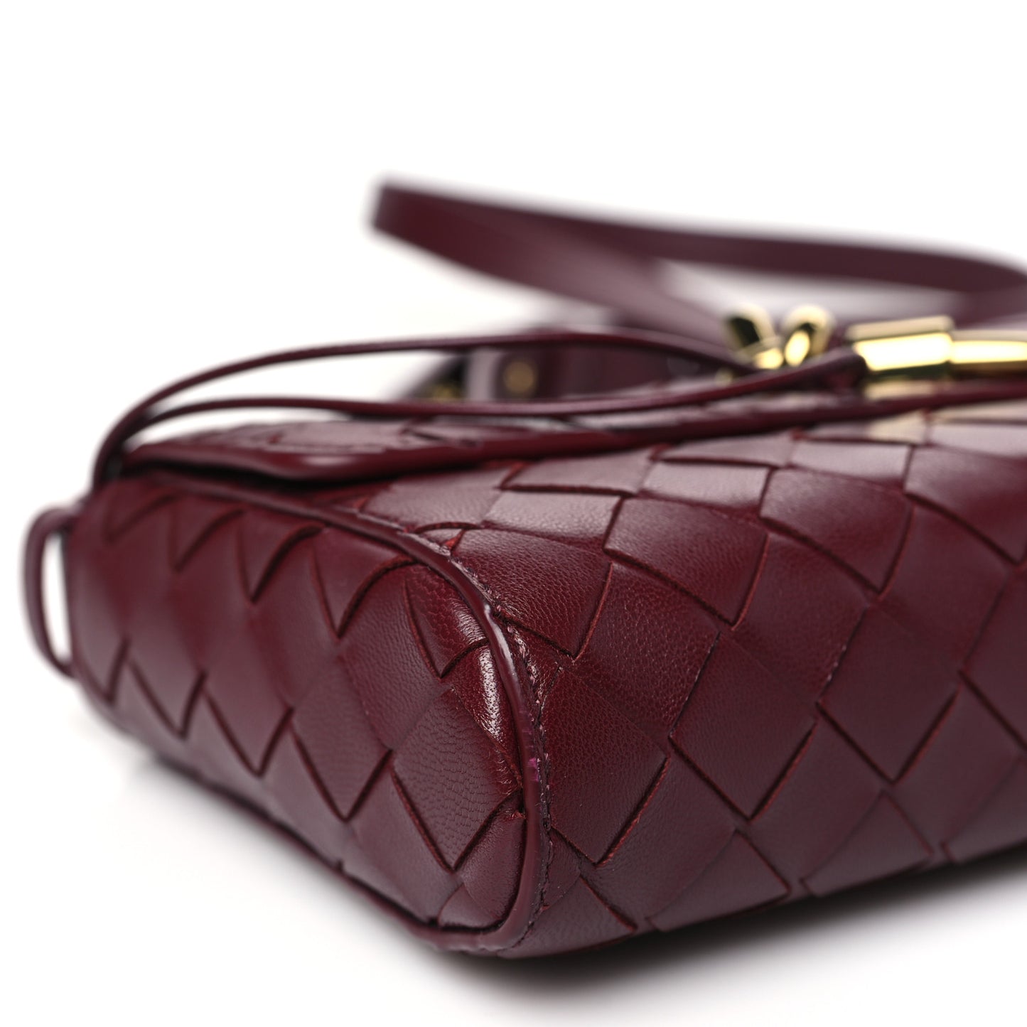 Nappa Intrecciato Mini Andiamo Crossbody Bag Barolo