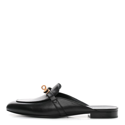 Hermes Goatskin Oz Mules 39 Black 1 of 9