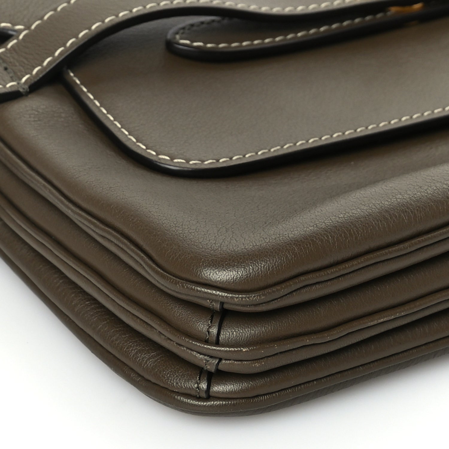 Mulberry Small Classic Grain Calfskin Belted Bayswater Satchel Khaki 7 of 8