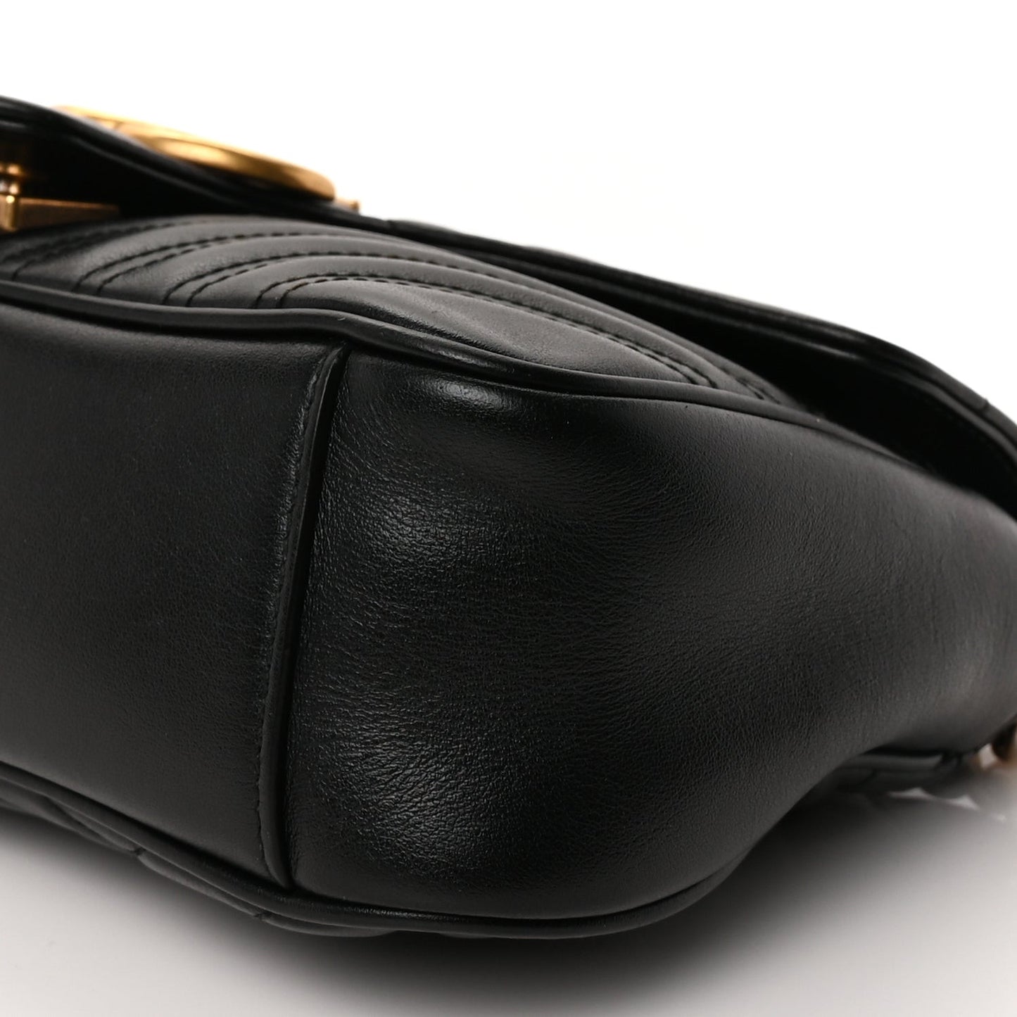 Calfskin Matelasse Small GG Marmont Shoulder Bag Black