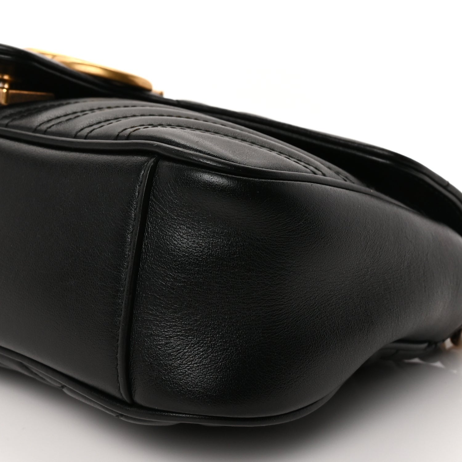 Gucci Calfskin Matelasse Small GG Marmont Shoulder Bag Black 8 of 8