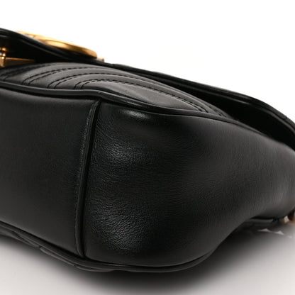 Gucci Calfskin Matelasse Small GG Marmont Shoulder Bag Black 8 of 8