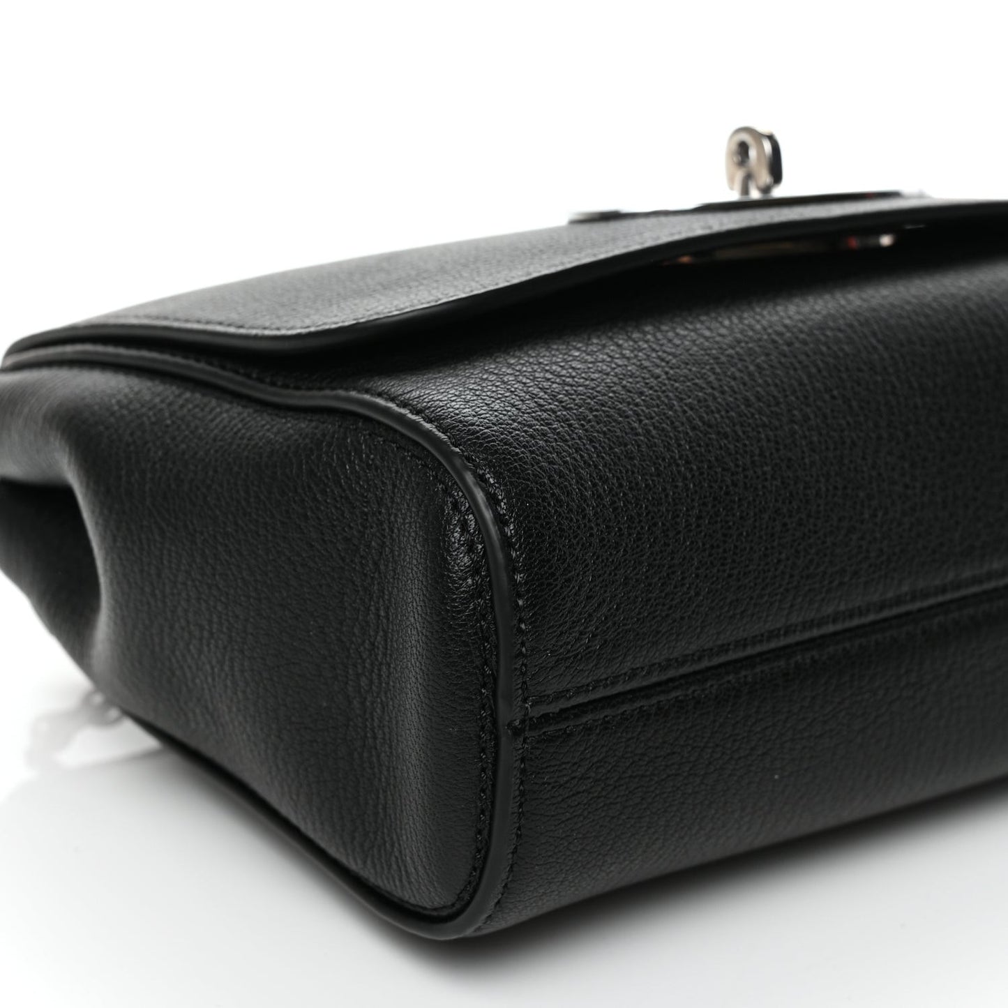 Glossy Goatskin Small Lily Flap Black