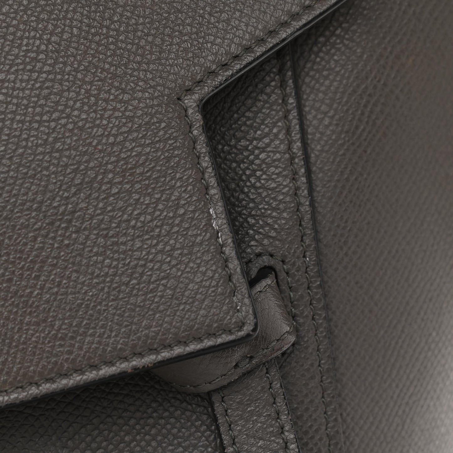 Baby Grained Calfskin Micro Belt Bag Grey