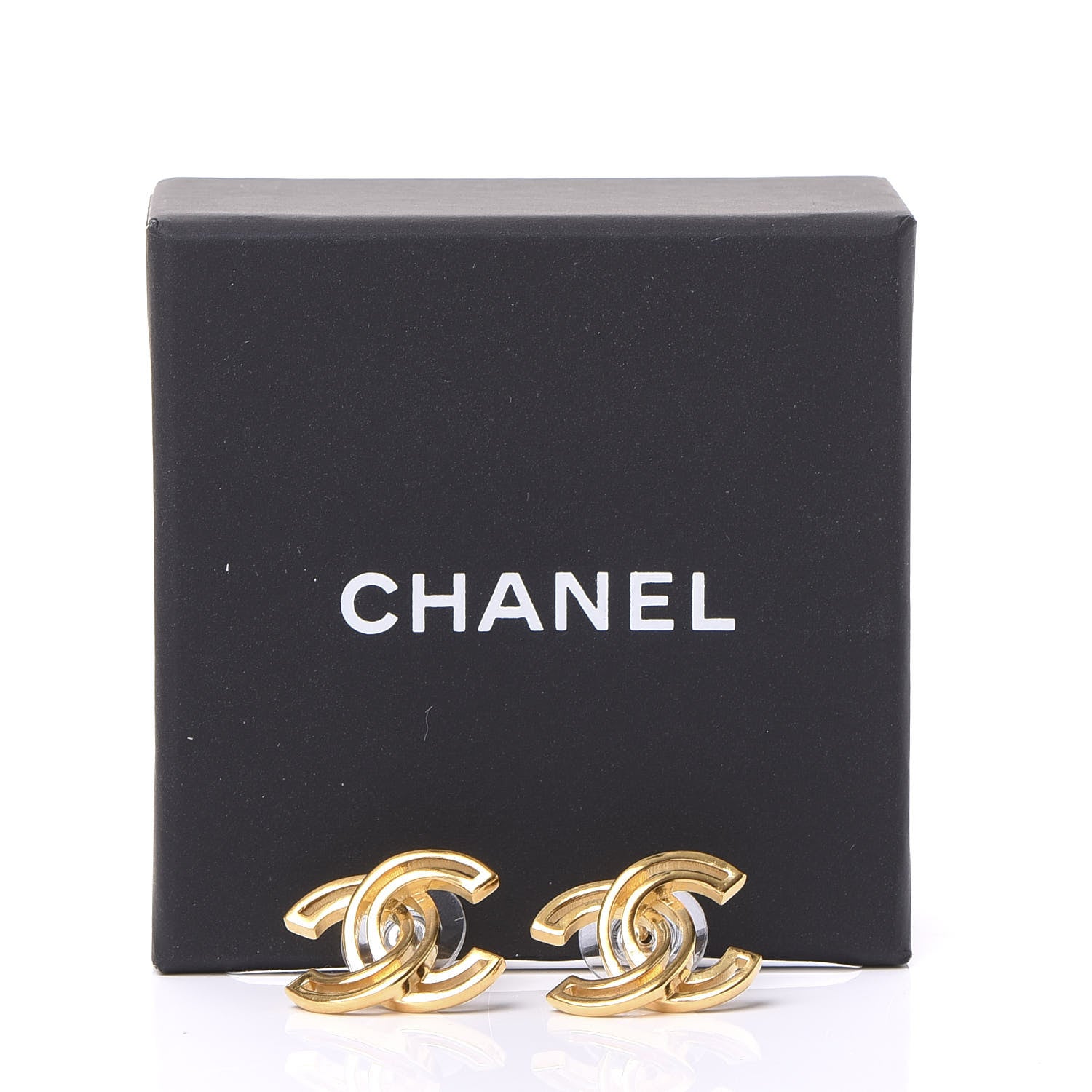Chanel Metal Obazine CC Earrings Gold 5 of 5