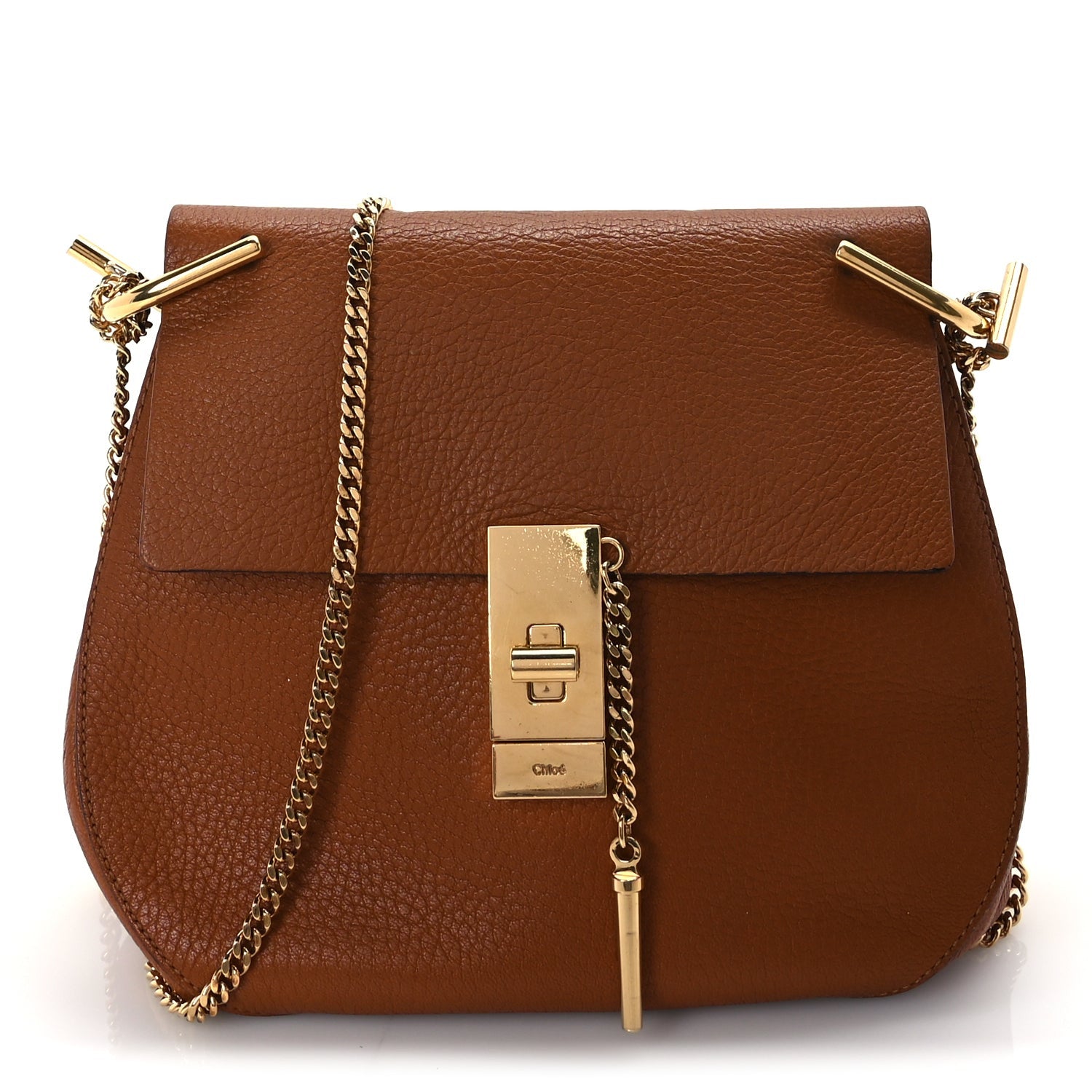 Chloe Grained Lambskin Mini Drew Shoulder Bag  Caramel 1 of 8