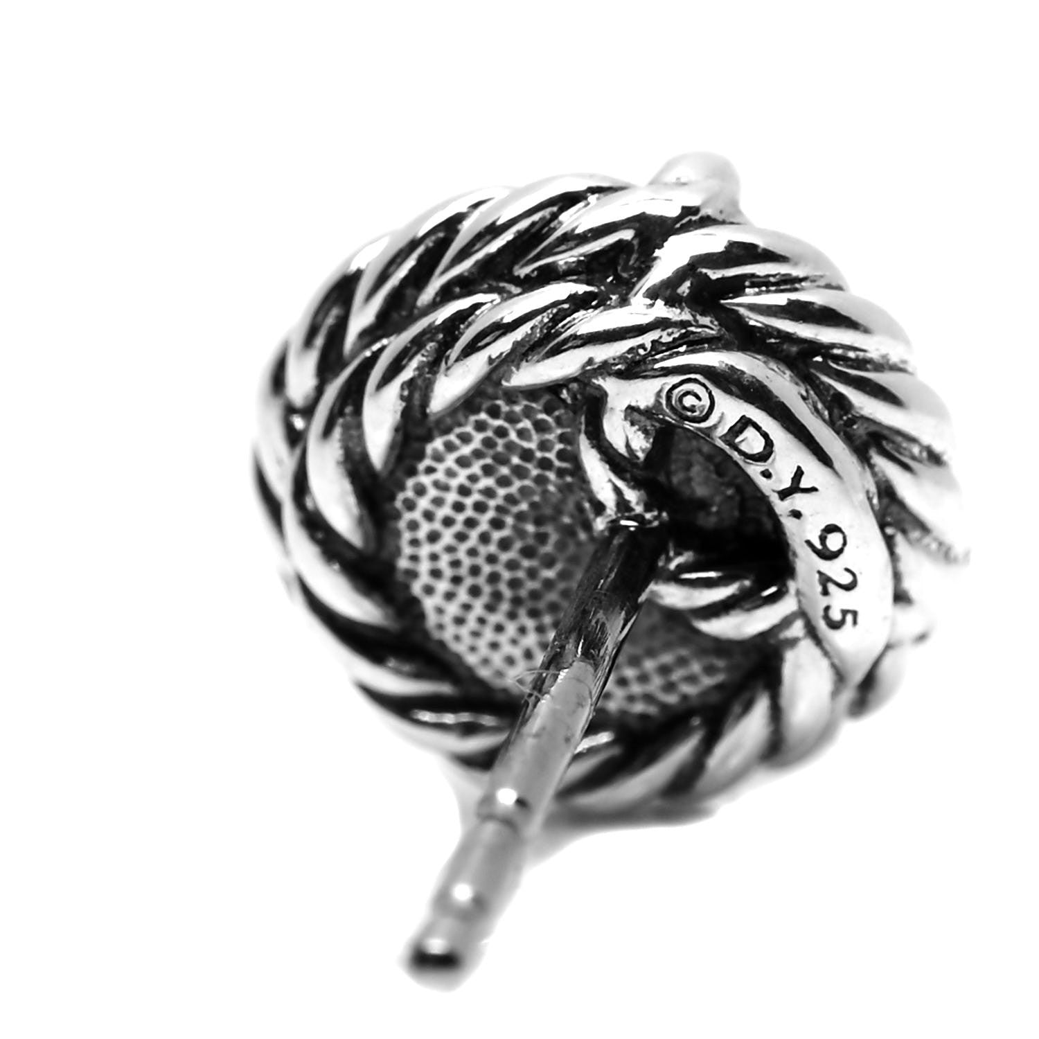 David Yurman Sterling Silver Amethyst 8mm Chatelaine Earrings 3 of 4